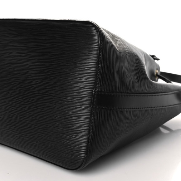 LOUIS VUITTON BLACK PETIT NOÉ LEATHER HANDBAG 💎 AUTHENTIC 💎 - Picture 5 of 13